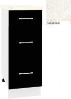 Шкаф напольный Кортекс-мебель Корнелия Лира НШ30р3ш (черный/королевский опал)