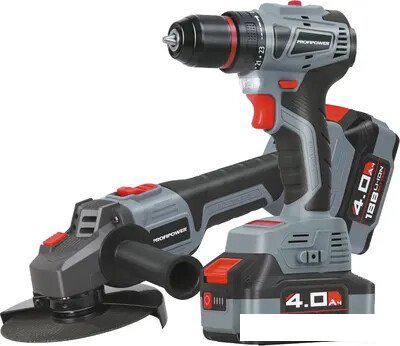 P.I.T. PSR18-D5 + PWS125-C6 (шуруповерт, болгарка, 2 АКБ, кейс)