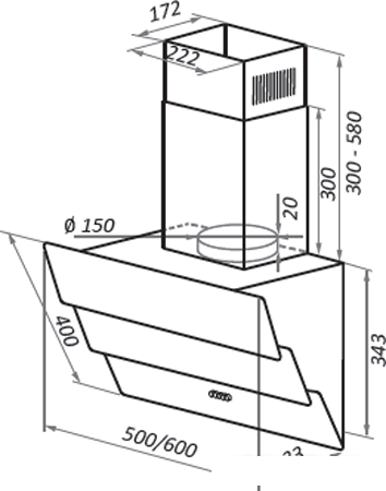 Кухонная вытяжка HOMSair Vertical 60 Glass (белый)