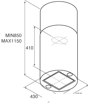 Кухонная вытяжка Jetair Pipe Island BL/A/43 (PRF0099298)