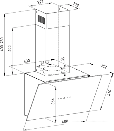 Кухонная вытяжка Oasis NB-60W (A)