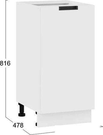 Шкаф напольный Трия Гренада с одной дверью 1Н4 (белый/холст белый)