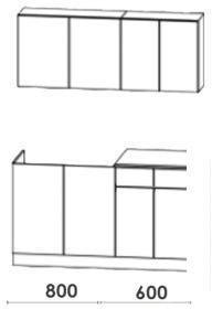Готовая кухня Артём-Мебель Лана СН-113 без стекла 1.4 (бетон спаркс лайт/бетон спаркс)