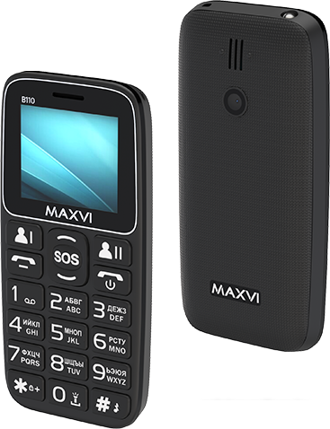 Кнопочный телефон Maxvi B110 (черный)