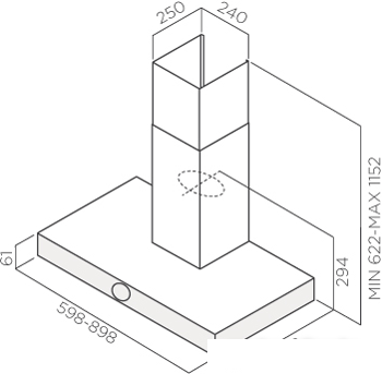 Кухонная вытяжка Jetair Touch IX/A/90 (PRF0099980)