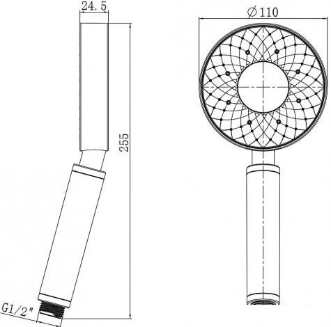 Душевая лейка Rubineta Luna BK 622154B