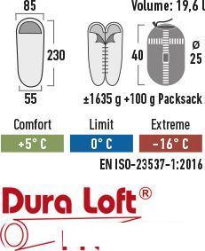 Спальный мешок High Peak TR 300 23061 (правая молния, темно-красный/серый)