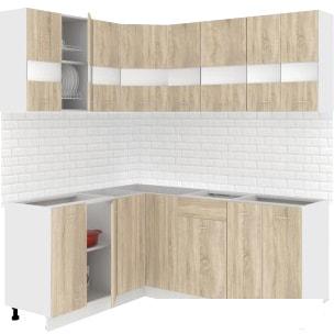 Угловая кухня Кортекс-мебель Корнелия Экстра 1.5x1.9 без столешницы (дуб сонома)