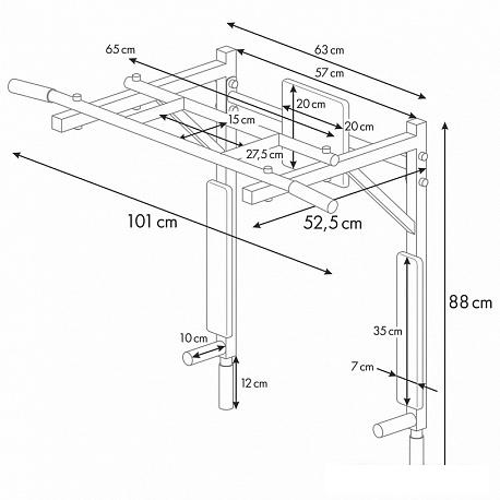 Турник Polini Kids Sport Pulse Premium 3 в 1 (белый/серый)