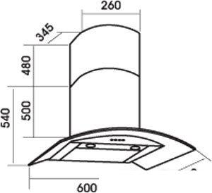 Кухонная вытяжка MBS Torenia 160 Glass