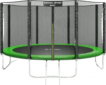 Батут Atlas Sport 404 см - 13ft Basic (с лестницей, зеленый)