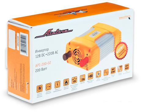 Автомобильный инвертор Airline 12-220В 200Вт (API-200-02)