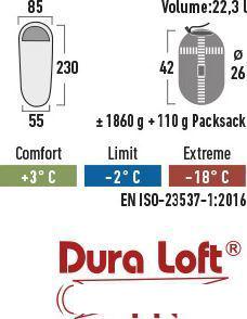 Спальный мешок High Peak TR 350 23068 (левая молния, темно-красный/серый)