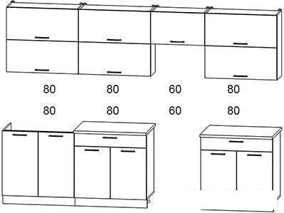 Готовая кухня Интерлиния Мила Gloss 60-30 (красный/черный)