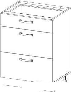 Шкаф напольный Anrex Alesia 3S/60-F1 (серый/сосна винтаж)