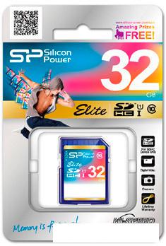 Карта памяти Silicon-Power SDHC Elite UHS-1 (Class 10) 32 GB (SP032GBSDHAU1V10)