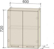 Шкаф навесной Интерлиния Компо ВШ60-720-2дв (ваниль)