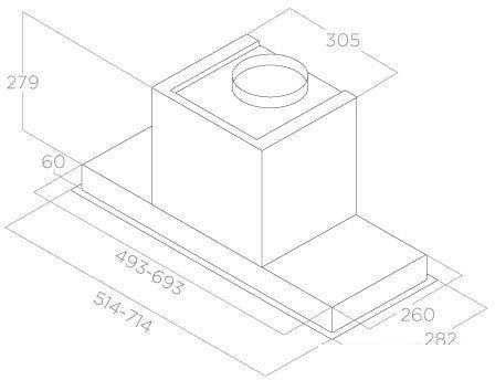 Кухонная вытяжка Elica Hidden Advance BL MAT/A/52