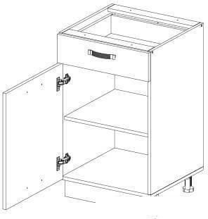 Шкаф напольный Anrex Alesia 1D1S/50-F1 (серый/дуб анкона)