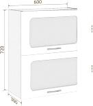 Шкаф навесной Кортекс-мебель Корнелия Мара ВШ60-2г2ст (красный/черный)