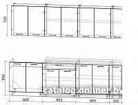 Готовая кухня Интерлиния Мила Лайт 2.7 (серебристый/дуб веллингтон/белый гранит)