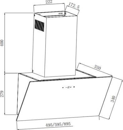 Кухонная вытяжка Weissgauff Yota 600 Touch Black Glass