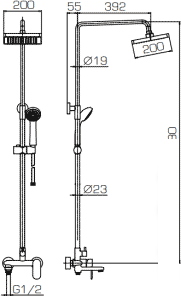 Душевая система Bravat Opal F6 F6125183CP-A1