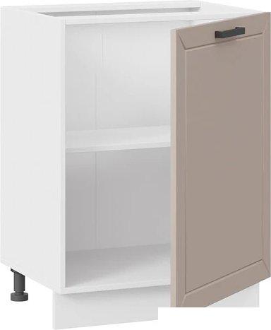 Шкаф напольный Трия Лорас 1Н6 с одной дверью (белый/холст латте)