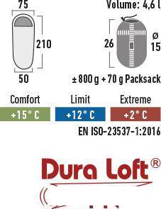 Спальный мешок High Peak Lite Pak 800 23260 (зеленый/красный)
