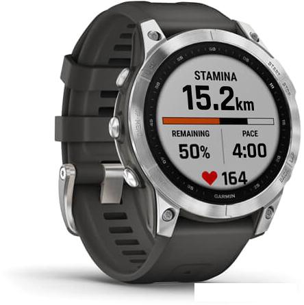 Умные часы Garmin Fenix 7 Solar 47 мм (серебристый/графитовый)