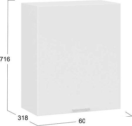 Шкаф навесной Трия Габриэлла 1В6 с одной дверью (белый/сноу)
