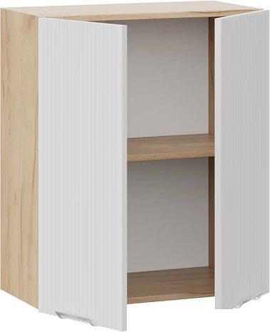 Шкаф навесной Трия Кимберли 1ВВ6 с двумя дверьми (дуб крафт золотой/сноу)