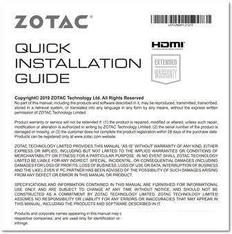 Видеокарта ZOTAC Gaming GeForce GTX 1650 AMP Core 4GB GDDR6 ZT-T16520J-10L