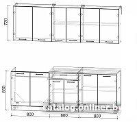 Готовая кухня Интерлиния Мила Лайт 2.2 (персидский жемчуг/персидский жемчуг/травертин серый)