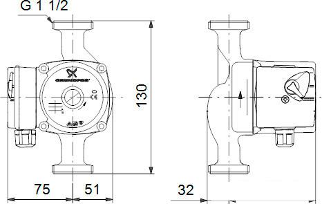 Насос Grundfos UPS 25-60 130