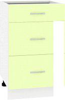 Шкаф напольный Кортекс-мебель Корнелия Лира НШ50р3ш без столешницы (салатовый)