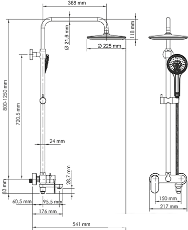 Душевая система Wasserkraft A18501