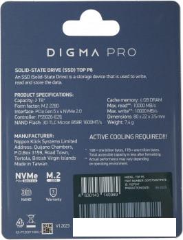 SSD Digma Pro Top P6 2TB DGPST5002TP6T6
