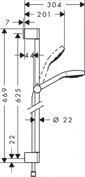 Душевой гарнитур Hansgrohe Croma Select S [26560400]