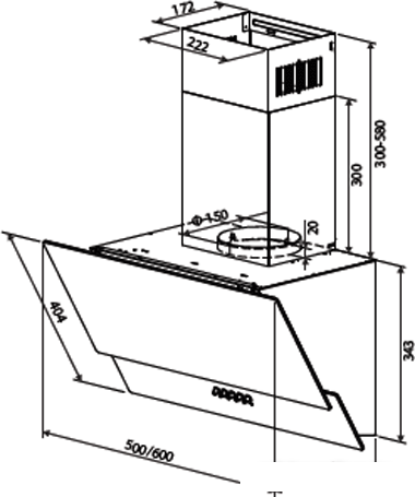 Кухонная вытяжка HOMSair Saturn Push 60 Glass (белый)