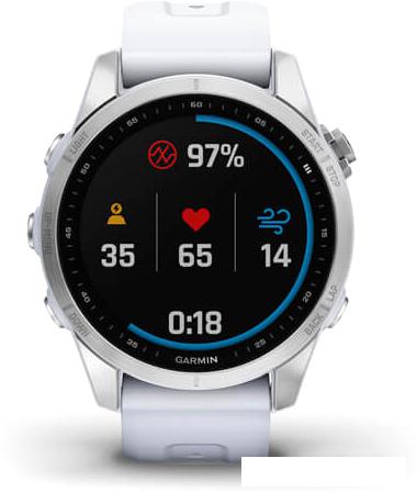 Умные часы Garmin Fenix 7S 42 мм (серебристый/белый)
