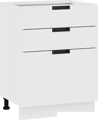 Шкаф напольный Трия Гренада 1Н6Я3 (белый/холст белый)