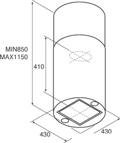 Кухонная вытяжка Jetair Pipe Island BL/A/43 PRF0099298A