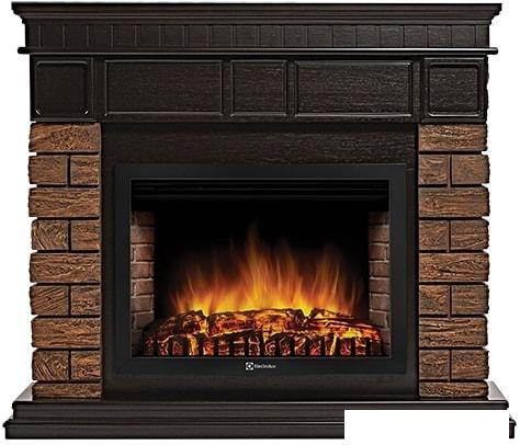 Портал Firelight Bricks Wood 30 (камень темный, шпон венге)