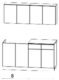 Готовая кухня Артём-Мебель Лана СН-113 без стекла 1.6 (бетон спаркс лайт/бетон спаркс)