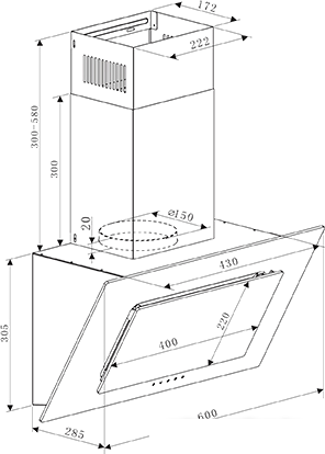 Кухонная вытяжка Oasis ND-60W (A)