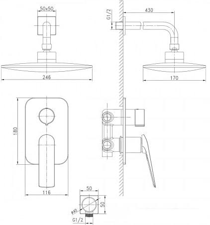 Душевая система Lemark Allegro LM5929CW