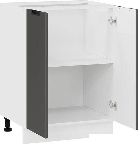 Шкаф напольный Трия Гренада 1Н6 (белый/холст вулкан)