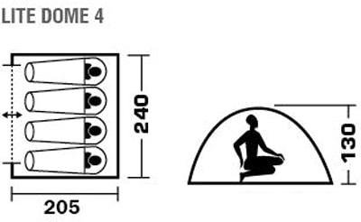Треккинговая палатка Jungle Camp Lite Dome 4 (зеленый/серый)