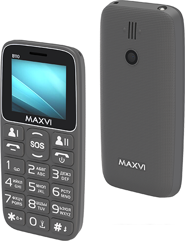 Кнопочный телефон Maxvi B110 (серый)